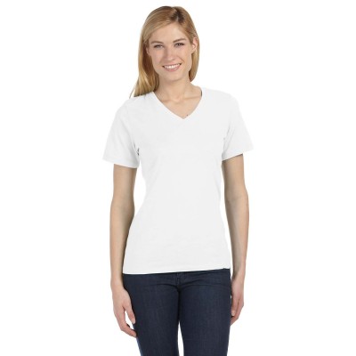 Bella + Canvas Ladies' Relaxed Jersey Short-Sleeve V-Neck T-Shirt - Crest