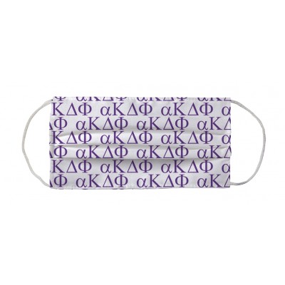 alpha Kappa Delta Phi Sorority Face Mask Coverlet - Sorority Letters White Dark Purple Light Purple