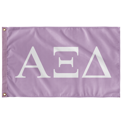 Alpha Xi Delta Sorority Letters Flag - Lavender White