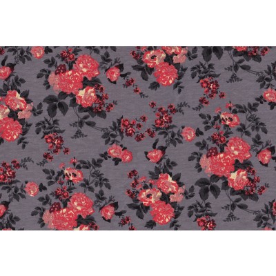 Coral and Slate Floral