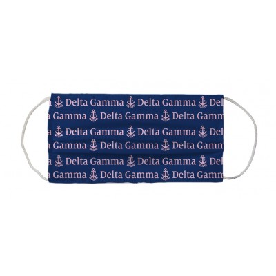 Delta Gamma Sorority Face Mask Coverlet - Name Logo Navy Pink