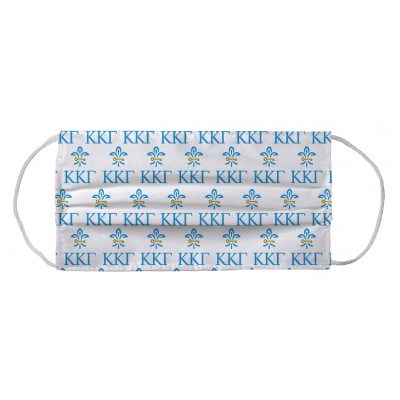 Kappa Kappa Gamma Sorority Face Mask Coverlet - Vertical KKG White Gamma Blue
