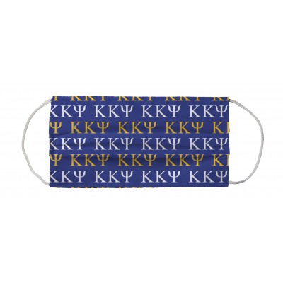 Kappa Kappa Psi Fraternity Face Mask Coverlet - Greek Letters Royal White Yellow 