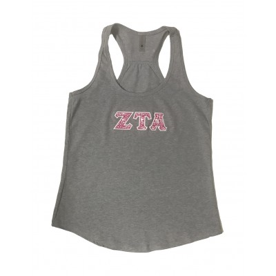 Next Level Ladies' Gathered Racerback Tank - Sewn On Letters