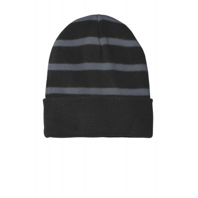 Sport-tek Striped Beanie With Solid Band - Monograms