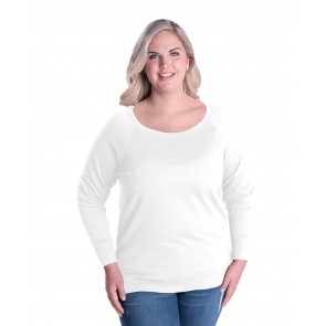 LAT Ladies' Curvy Slouchy French Terry Pullover - Crest