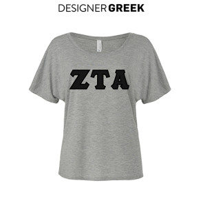 Zeta Tau Alpha Stitch Shirts - Athletic Heather - 8816