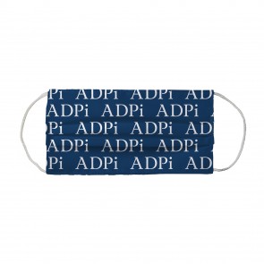 Alpha Delta Pi Sorority Face Mask Coverlet - ADPi Letters Midnight White