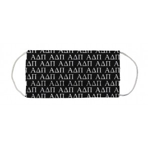Alpha Delta Pi Sorority Face Mask Coverlet - Sorority Letters Black White