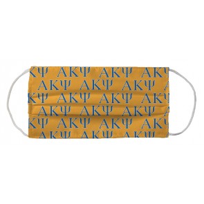 Alpha Kappa Psi Greek Face Mask Coverlet - Greek Letters Yellow Royal White