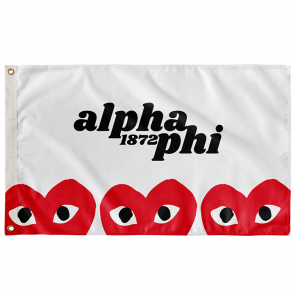 Alpha Phi Retro Heart Flag 