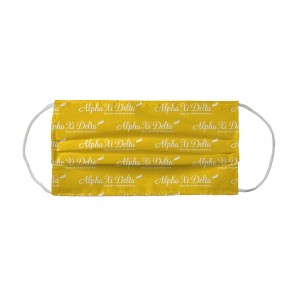Alpha Xi Delta Greek Face Mask Coverlet - Name Yellow White