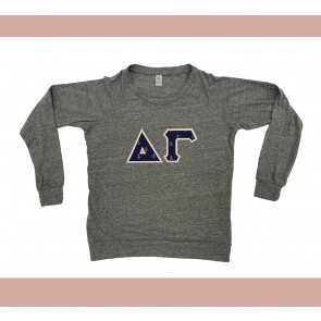 Delta Gamma Alternative Ladies' Slouchy Eco-Jersey Pullover With Stitch Letters