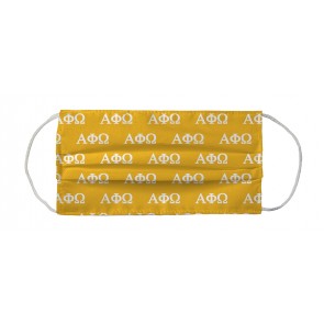 Alpha Phi Omega Greek Face Mask Coverlet - Greek Letters Gold White