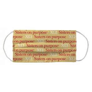 Chi Omega Sorority Face Mask Coverlet - Sisters On Purpose Straw