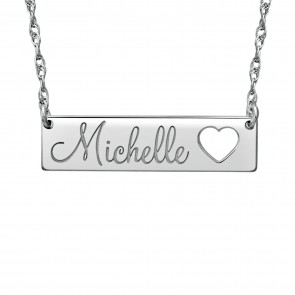 Cutout Heart Name Necklace
