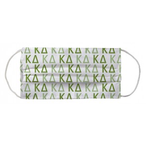 Kappa Delta Sorority Face Mask Coverlet - Greek Letters White Deep Olive Light Olive