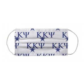 Kappa Kappa Psi Fraternity Face Mask Coverlet - Greek Letters Icon White Royal