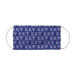 Kappa Kappa Psi Fraternity Face Mask Coverlet - Greek Letters Royal White