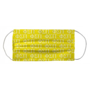 Phi Sigma Pi Greek Face Mask Coverlet - Yellow White 