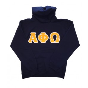 Fraternity Hoodie With Light Gold And White Stitch Letters