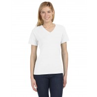 Bella + Canvas Ladies' Relaxed Jersey Short-Sleeve V-Neck T-Shirt - Crest