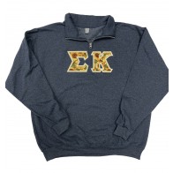 Jerzees Fraternity Quarter-Zip Sweatshirt - Sewn On Letters