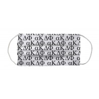 alpha Kappa Delta Phi Sorority Face Mask Coverlet - Sorority Letters White Black