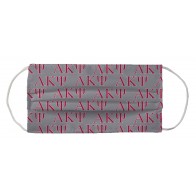 Alpha Kappa Psi Greek Face Mask Coverlet - Greek Letters Gray Red White