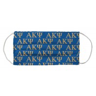 Alpha Kappa Psi Greek Face Mask Coverlet - Greek Letters Royal Yellow White
