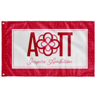 Alpha Omicron Pi Sorority Flag With Logo And Roses