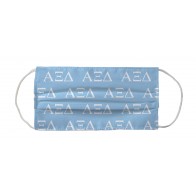 Alpha Xi Delta Greek Face Mask Coverlet - Letters Baby Blue White