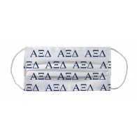 Alpha Xi Delta Greek Face Mask Coverlet - Letters White Blue