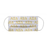 Alpha Xi Delta Greek Face Mask Coverlet - Letters White Yellow 