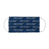 Alpha Xi Delta Greek Face Mask Coverlet - Name Blue White Yellow