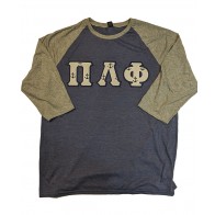 Anvil Triblend 3/4-Sleeve Raglan T-Shirt - Sewn On Letters