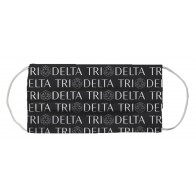 Delta Delta Delta Sorority Face Mask Coverlet - Linear Logo Black White