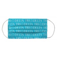 Delta Delta Delta Sorority Face Mask Coverlet - Linear Logo Bright Blue White