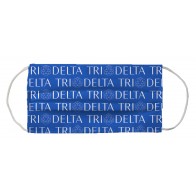 Delta Delta Delta Sorority Face Mask Coverlet - Linear Logo Cerulean Blue White