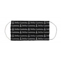 Delta Gamma Sorority Face Mask Coverlet - Name Logo Black White 