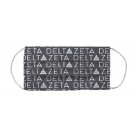 Delta Zeta Sorority Face Mask Coverlet - Wordmark Charcoal White