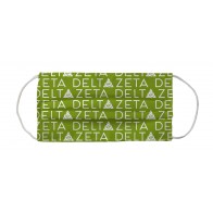 Delta Zeta Sorority Face Mask Coverlet - Wordmark Green White