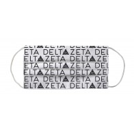 Delta Zeta Sorority Face Mask Coverlet - Wordmark White Black