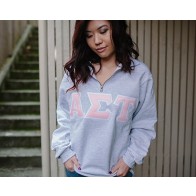 Jerzees Greek Quarter-Zip Pullover - Sewn On Letters