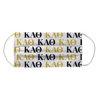Kappa Alpha Theta Sorority Face Mask Coverlet - Greek Letters White