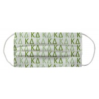 Kappa Delta Sorority Face Mask Coverlet - Greek Letters Light Green Deep Olive Light Olive