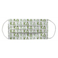 Kappa Delta Sorority Face Mask Coverlet - Greek Letters White Deep Olive Light Olive
