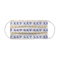 Kappa Kappa Psi Fraternity Face Mask Coverlet - Greek Letters White Royal Yellow 