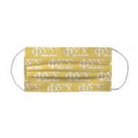 Phi Sigma Sigma Greek Face Mask Coverlet - Sorority Letters Yellow White