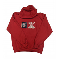 Red Greek Hoodie With American Flag Stitch Letters 
